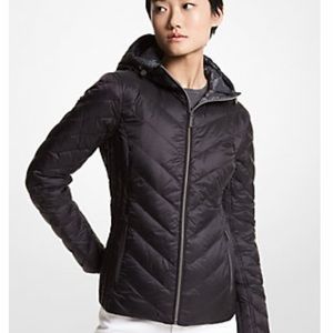 Michael Kors Reversible Printed Nylon Packable Puffer Jacket